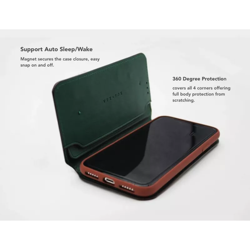 Etui Smart Folio VixFox do Huawei P20 — ochronne etui w kolorze leśnej zieleni