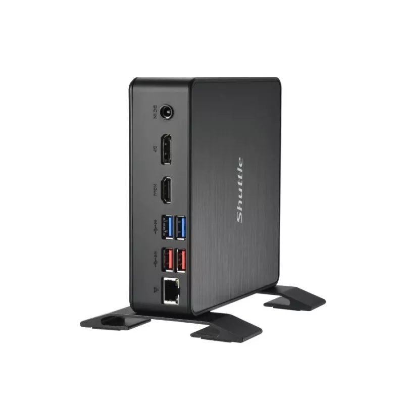 Shuttle XPC Nano PC NC40U, Intel Celeron 7305U, 1x HDMI, 1x DP, 1x USB-C/DP, 6x USB3.2, 1x zatoka 2,5 cala, 2x M.2, 1x LAN, RAID, praca 24/7, w zestawie VESA i stojak