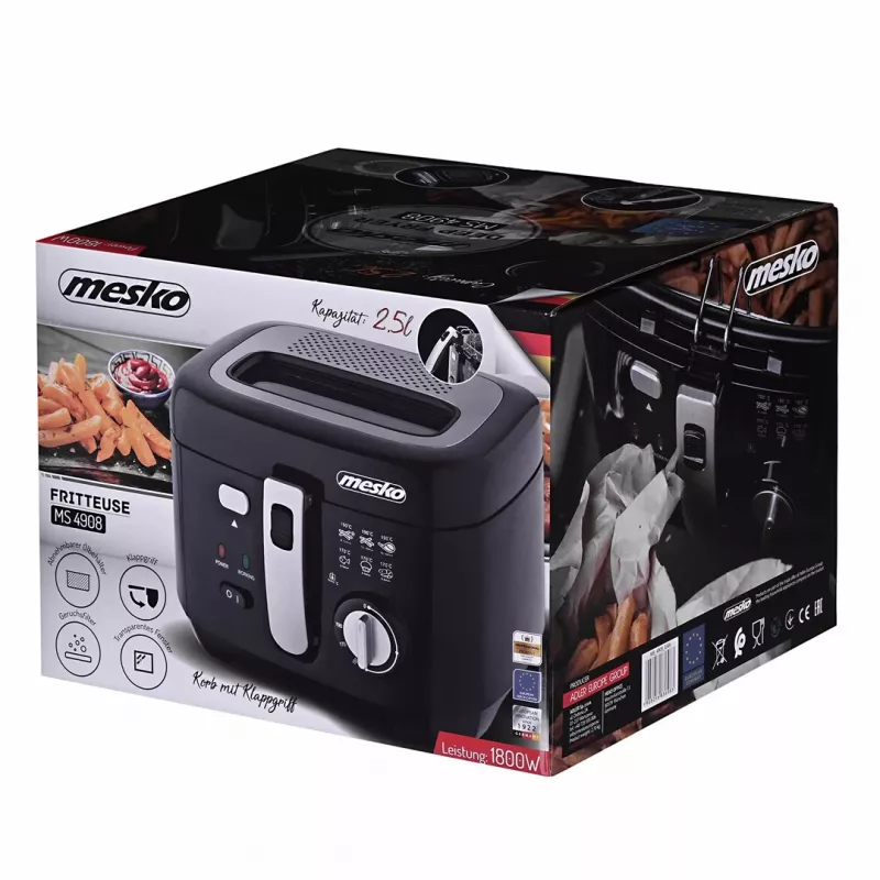 Frytkownica Mesko Home MS 4908 Pojedyncza 2.5 L 1800 W Czarno-szara