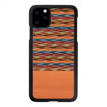 Etui na smartfona man and wood dla iPhone 11 Pro Max — brązowa krata, czarne wykończenie