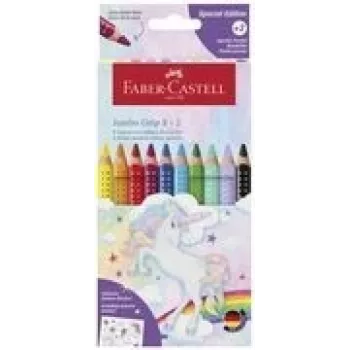 Kredki Faber-Castell Einhorn Jumbo Grip — 10 sztuk, trójkątny uchwyt jumbo, miękki wkład