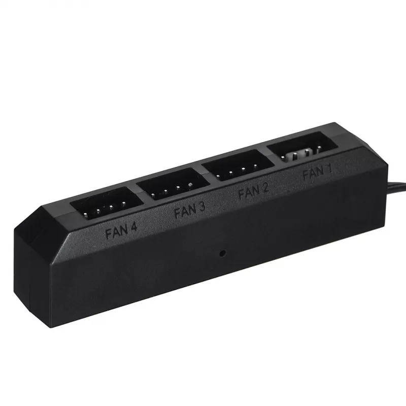 Koncentrator wentylatorów DeepCool FH-04 — 20-pin ATX na 4× 3-pin Molex, przewód 0,55 m, czarny