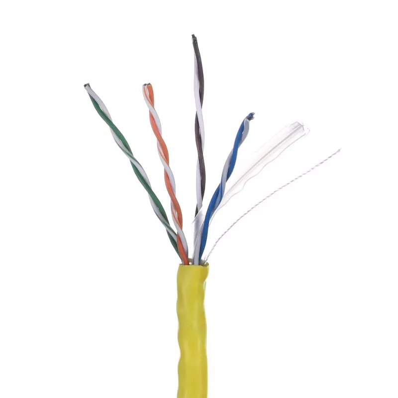 Kabel sieciowy LANBERG LCU6-10CC-0305-Y U/UTP Cat6 305 m żółty, 23 AWG, 250 MHz