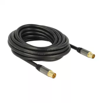 Kabel koncentryczny RG-6/U DeLOCK 88925 5 m IEC Czarny