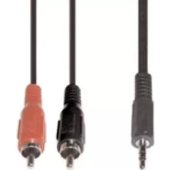 Kabel audio e+p B 113/2 2,5 m 2 x RCA na 3,5 mm czarny