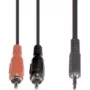 Kabel audio e+p B 113/2 2,5 m 2 x RCA na 3,5 mm czarny
