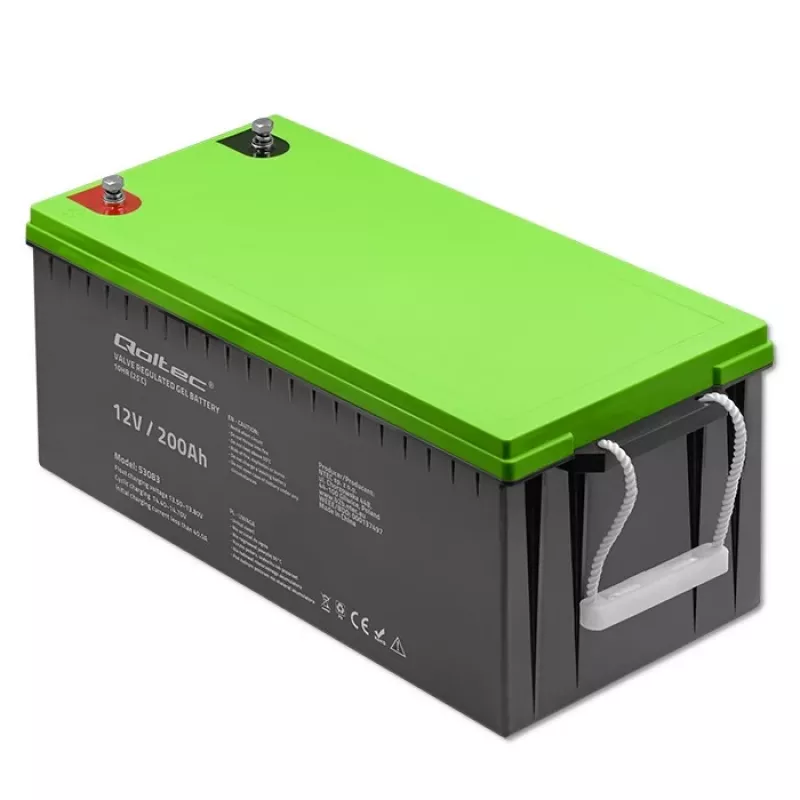 Qoltec Bateria żelowa | 12V | 200Ah | GEL | 59,5 kg