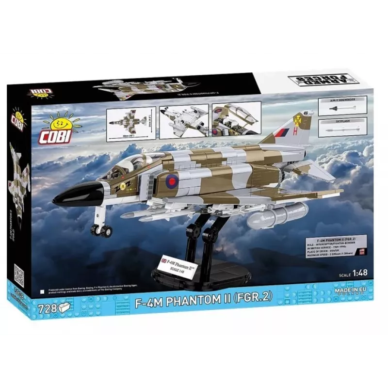 Cobi Blocks F-4M Phantom II model samolotu wojskowego, zestaw konstrukcyjny 728 elementów
