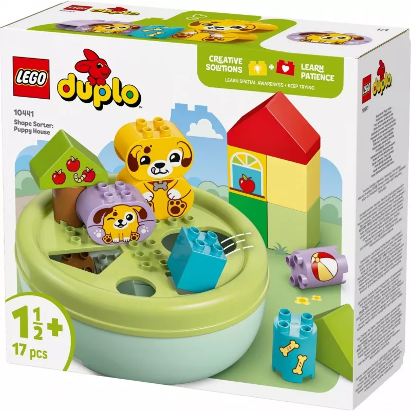 Zabawka konstrukcyjna LEGO DUPLO Domek szczeniaka z sorterem kształtów 10441, 17 elementów, dla dzieci w wieku 1½–5 lat