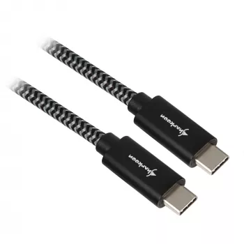 Kabel USB 3.2 Gen 2, wtyk USB-C > wtyk USB-C (czarny/szary, 0,5 metra, w oplocie)