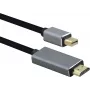 Kabel helos mini DisplayPort męski na HDMI 1.4 męski, PREMIUM 4K, 2,0 m, powłoka TPE, obudowa aluminiowa, pozłacane styki