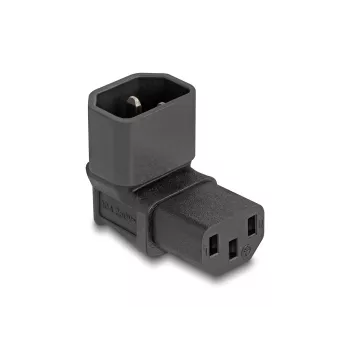 DeLOCK Adapter sieciowy IEC 60320 C14 na gniazdo C13 10 A 90° Czarny 80472
