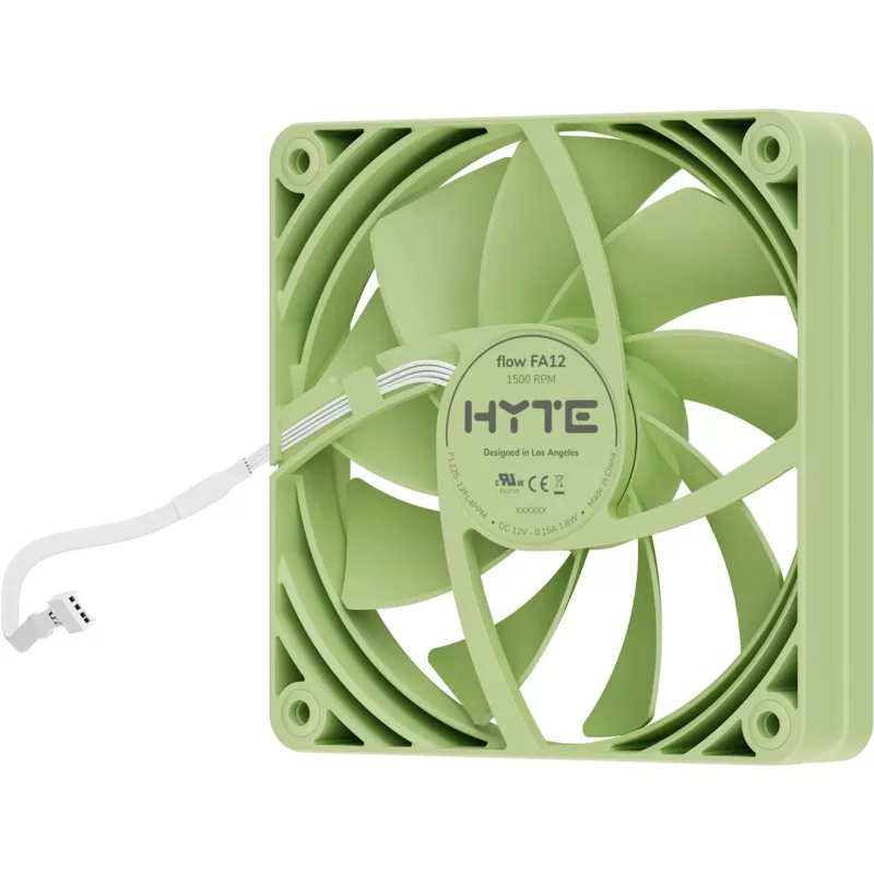 Wentylator komputerowy HYTE FA12-MM-4 120 mm, 1500 RPM, 72 m³/h, 1.6 mmH₂O, łożysko hydrodynamiczne, zielony, zestaw 4 szt.