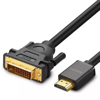 adapter kablowya UGREEN DVI na HDMI HD106 — DVI (męski) na HDMI (męski), 1,5 m, FHD 1080p / 3840×2160