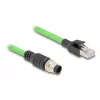 Kabel sieciowy DeLOCK M12 Kabel A-kodowany 8-pinowy męski na RJ45 męski PUR (TPU) 1 m