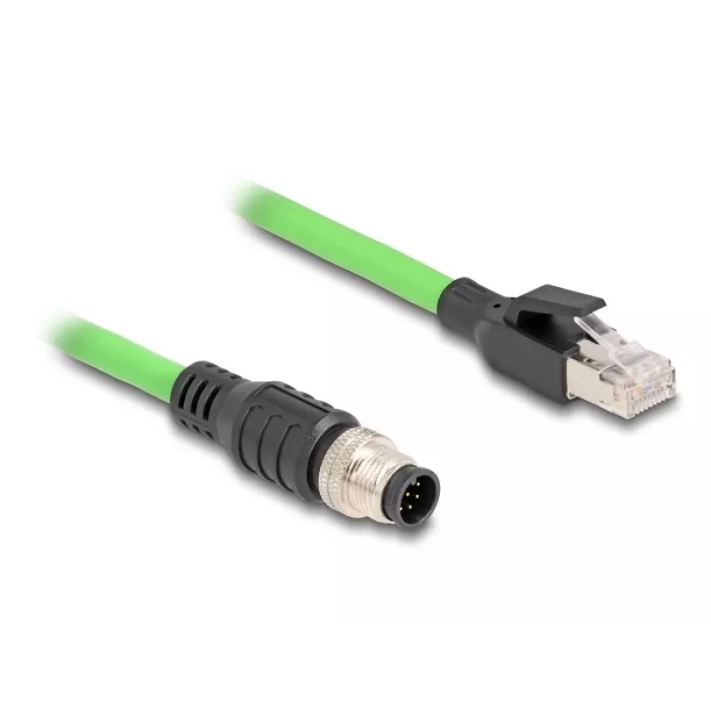 Kabel sieciowy DeLOCK M12 Kabel A-kodowany 8-pinowy męski na RJ45 męski PUR (TPU) 1 m