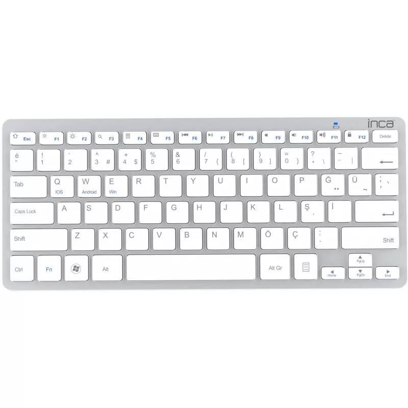 Klawiatura bezprzewodowa Inca IBK-569BT Bluetooth 78 klawiszy metaliczny srebrny