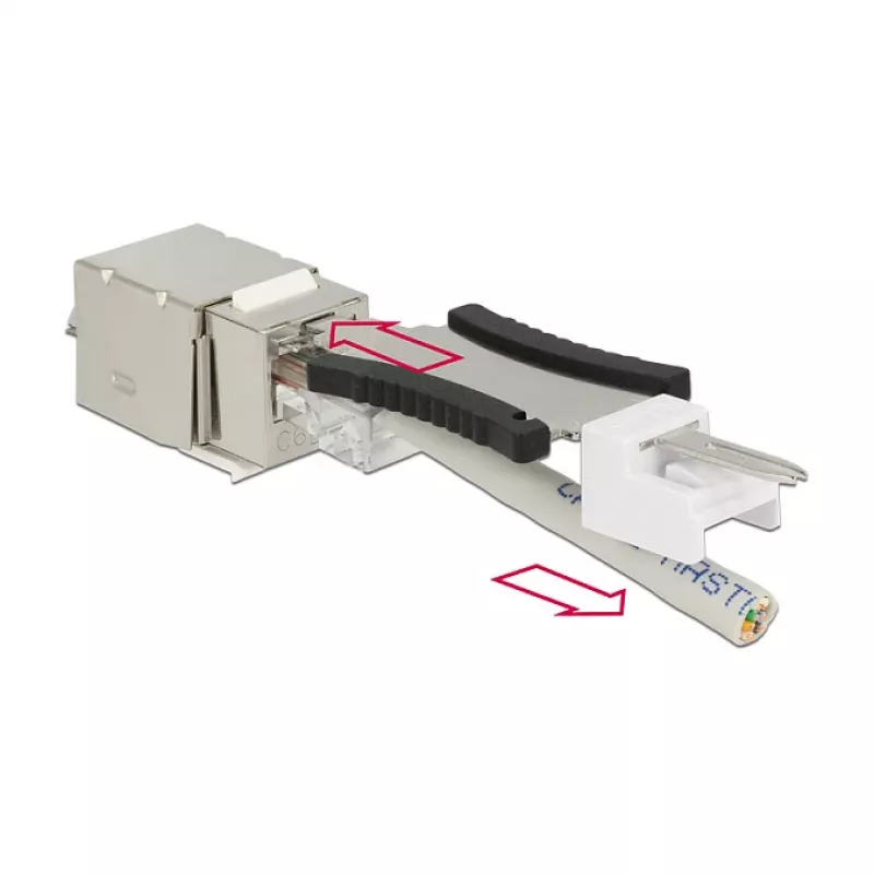 Moduł keystone DELOCK 86404 — RJ-45 srebrny, 38,5×22,3×17,3 mm