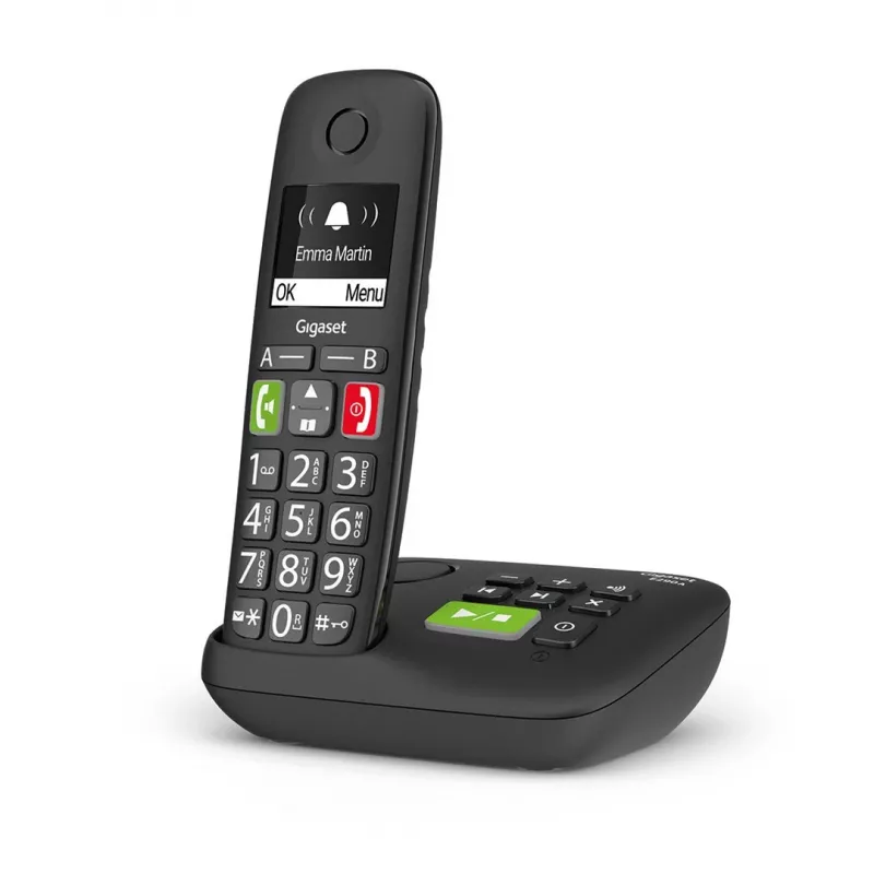 Gigaset E290A Telefon analogowy/DECT z identyfikacją numeru Czarny