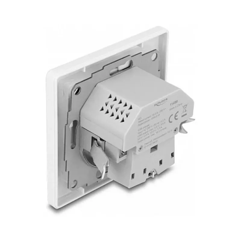 DeLOCK 11499 Gniazdo Typ F z USB A i USB C Białe