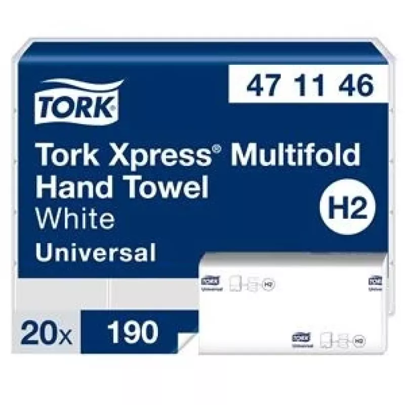 Papierowy ręcznik składany Tork Xpress Multifold Universal H2 2-warstwowy, 23,4 x 21,3 cm (20 szt.)
