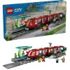 Zestaw budowlany LEGO City Tramwaj i stacja do odgrywania ról dla dzieci z zabawkowym tramwajem, prezent dla chłopców i dziewczynek od 7 lat, którzy kochają pojazdy
