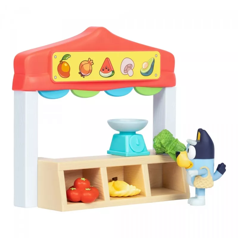 Zestaw figurek zabawkowych TMTOYS Mini Bluey Sklep spożywczy BLU17555 – zestaw miniaturowych figurek do zabawy