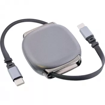 Kabel USB-C InLine 35850, zasilanie 100 W, 0,80 m, czarno-szary