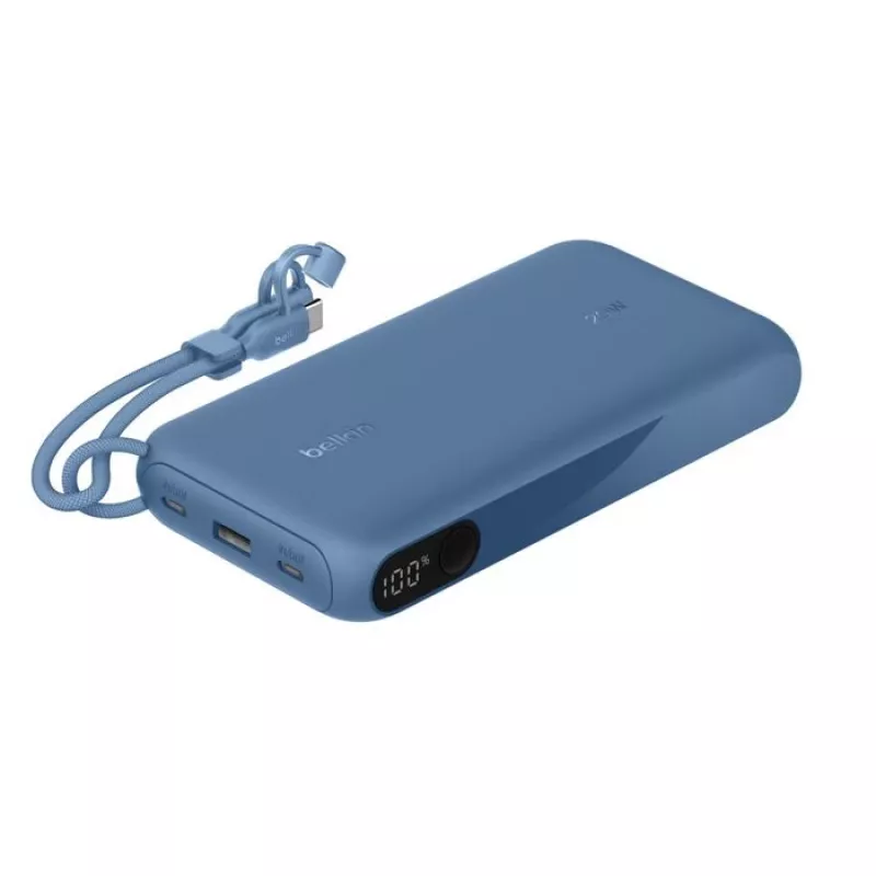 Power bank Belkin BPB028hqBL 20000 mAh, 2× USB‑C, 1× USB‑A, niebieski