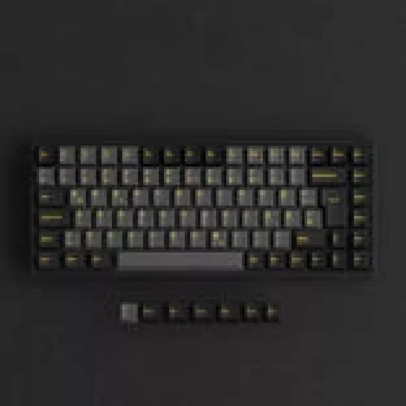 Klawiatura mechaniczna dla graczy AKKO Czarny & Gold 3084B Plus, 84 klawisze, przełączniki Akko V3 Cream żółty, podświetlenie RGB