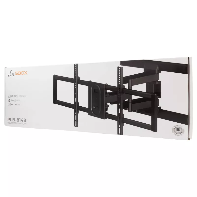 SBOX PLB-8148 uchwyt ścienny do telewizora 43–100 kg, płyta montażowa 800×400 mm