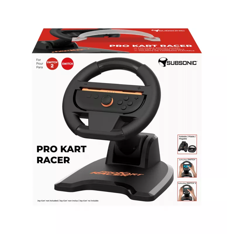 Kierownica wyścigowa SUBSONIC SA5727-1 dla Nintendo Switch — regulowana czułość, design Kart Racer
