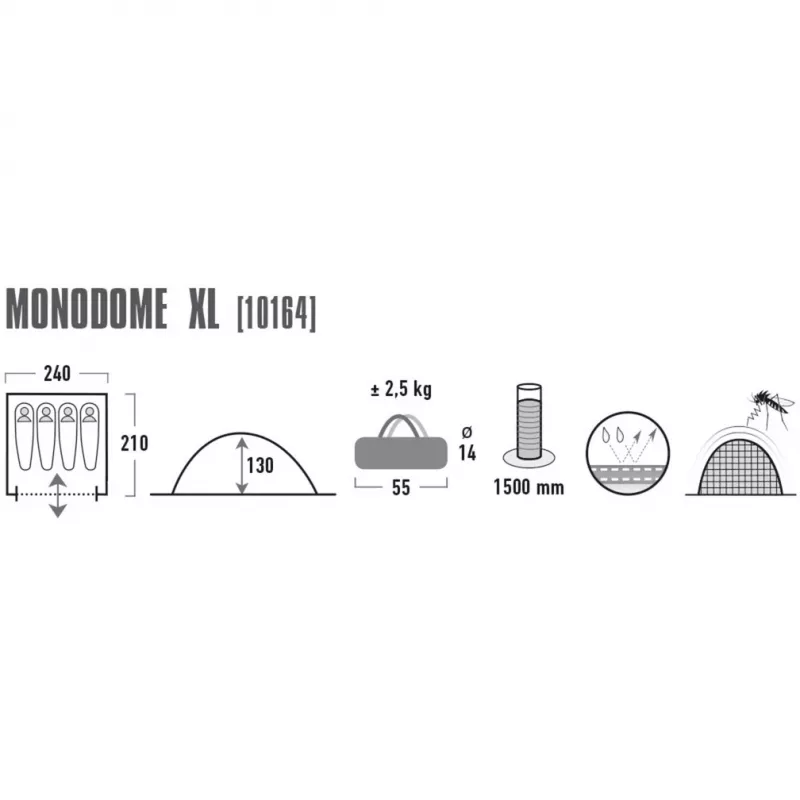 Namiot kopułowy/igloo High Peak Monodome XL niebieski 10164