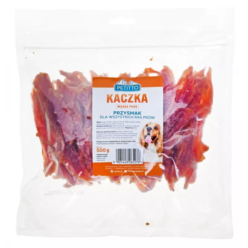 PETITTO Miękka pierś z kaczki - przysmak dla psa - 500 g