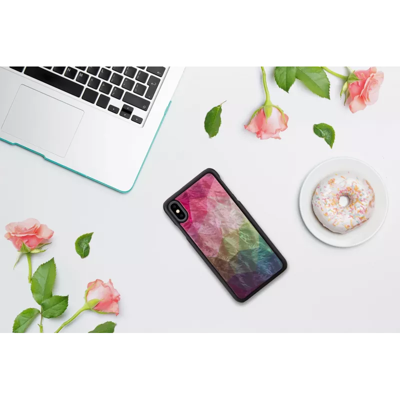 Etui ochronne na smartfon iKins dla iPhone XS Max — wzór wodnych kwiatów, czarny