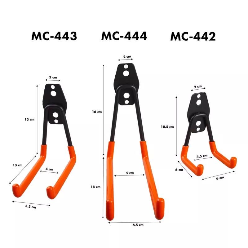 Stalowy hak garażowy na ścianę 25kg MC-444