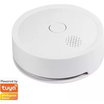Czujnik dymu WiFi Smart, kompatybilny z Tuya, biały