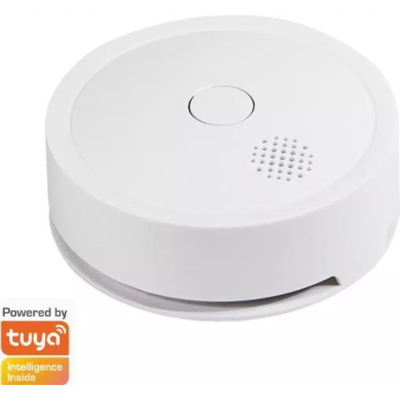 Czujnik dymu WiFi Smart, kompatybilny z Tuya, biały