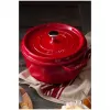 Pojedynczy garnek Staub Cocotte 24 cm Wiśniowy