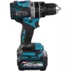 Makita - Młotowiertarka/Wkrętarka - Akumulatorowa - 2 prędkości - Klucz do uchwytu 13 mm - 64 N·m - 2 akumulatory, ładowarka w zestawie - 40 V