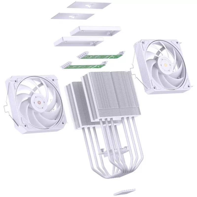 Jonsbo HX6280 chłodzenie CPU, PWM, RGB - 130mm, białe
