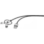 Kabel USB Renkforce USB 2.0 Wtyk USB-A, Wtyk USB-C™, Wtyk USB-Micro-B, Wtyk Apple Lightning 1,00 m Ciemnoszary w oplocie (RF-3335108)
