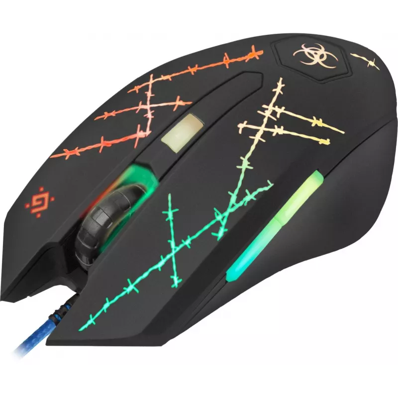 Mysz gamingowa Defender Forced GM-020L, oburęczna, USB Type-A, optyczna, 3200 DPI