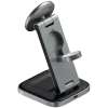 SATECHI 3-w-1 składana podstawka ładująca bezprzewodowo Qi2 (Space Gray) z wtyczkami typu A, C, G