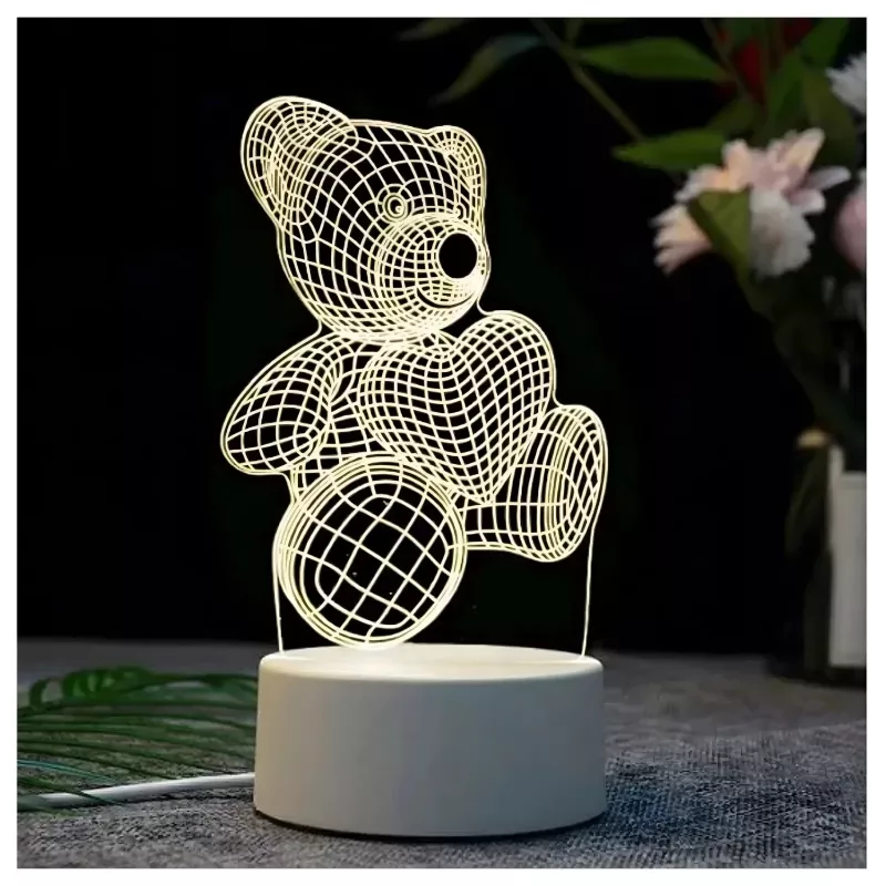 Lampka nocna Extralink HOME 3D serce iluzja optyczna lampka nocna USB