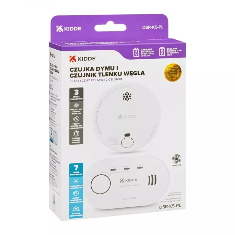 Czujnik czadu K5CO + czujka dymu 2030-DSR3 KIDDE