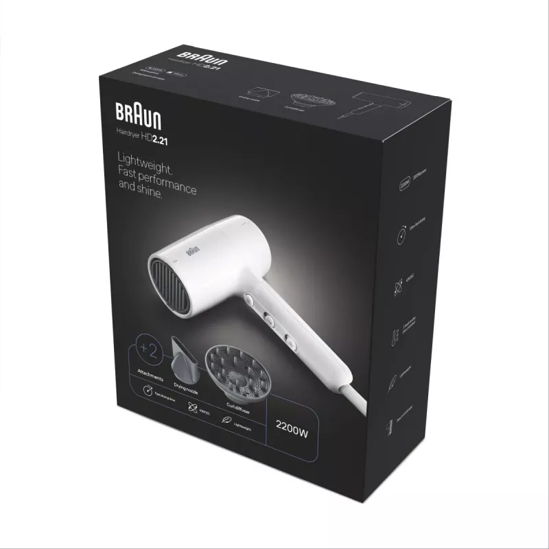 Suszarka do włosów Braun BRHD226E 2200W Technologia jonowa Lekka
