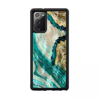 Etui ochronne na telefon iKins do Samsung Galaxy Note 20 — wzór Aqua Agate
