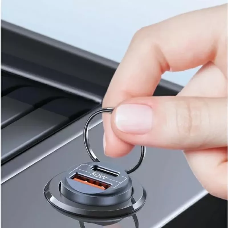 Ładowarka samochodowa usams C38 30 W — 1x USB-A + 1x USB-C szybkie ładowanie