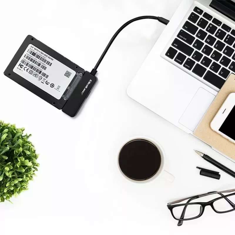 Adapter SATA QOLTEC 52269 do napędu 2,5 cala na USB-C, obsługa do 2 TB